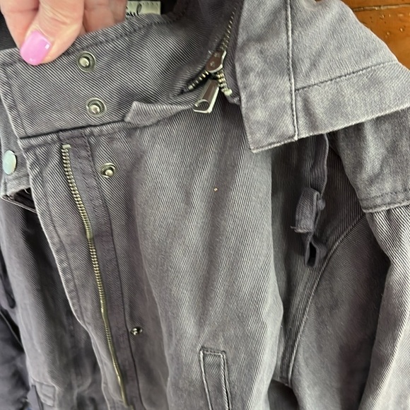 EASEL "Wear It Every Season" 100% Cotton Zip & Snap Front Jacket Removable Hood - Picture 3 of 10